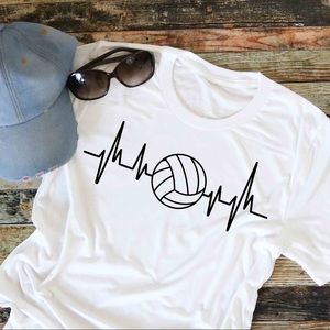 Volleyball Heart Beat Graphic Tee